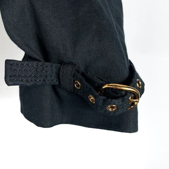 Veronica Beard Girard Cropped Blazer Black One Button Collared Linen Blend Sz 6 - Picture 11 of 13